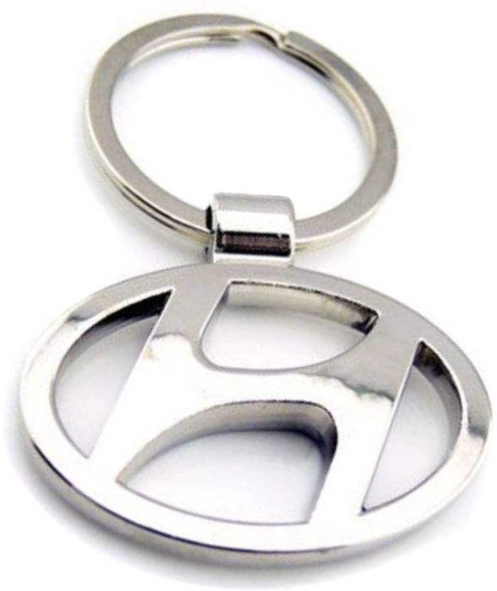 dreamhub imported hyundai chrome plated full metal car logo keychain