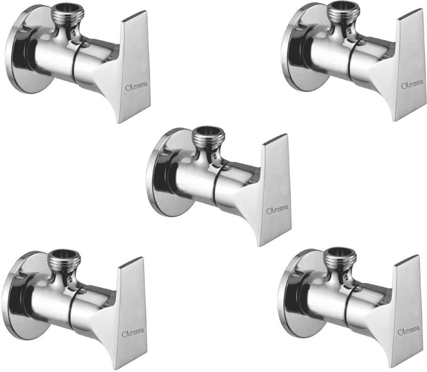 Oleanna Oleanna Oglac_set5 Global Brass Quarter Turn Fittings Angle Cock with Wall Flange (Silver, Chrome Finish, Pack of 5) Global Brass (Pack of 5) Angle Cock Faucet(Wall Mount Installation Type) - Flipkart Deal