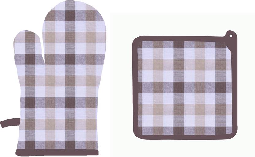 Flipkart SmartBuy Brown, White Cotton Kitchen Linen Set Buy Flipkart