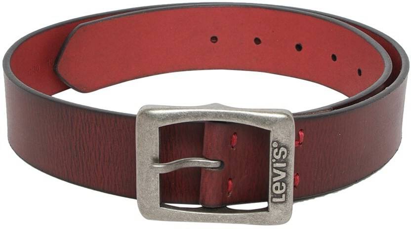 LEVI'S Men Casual Red Genuine Leather Belt Red - Price in India |  