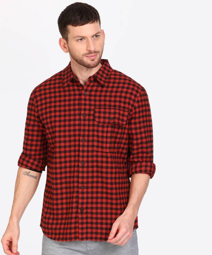 Calvin Klein Jeans Men Checkered Casual Red, Black Shirt - Buy Calvin Klein  Jeans Men Checkered Casual Red, Black Shirt Online at Best Prices in India  