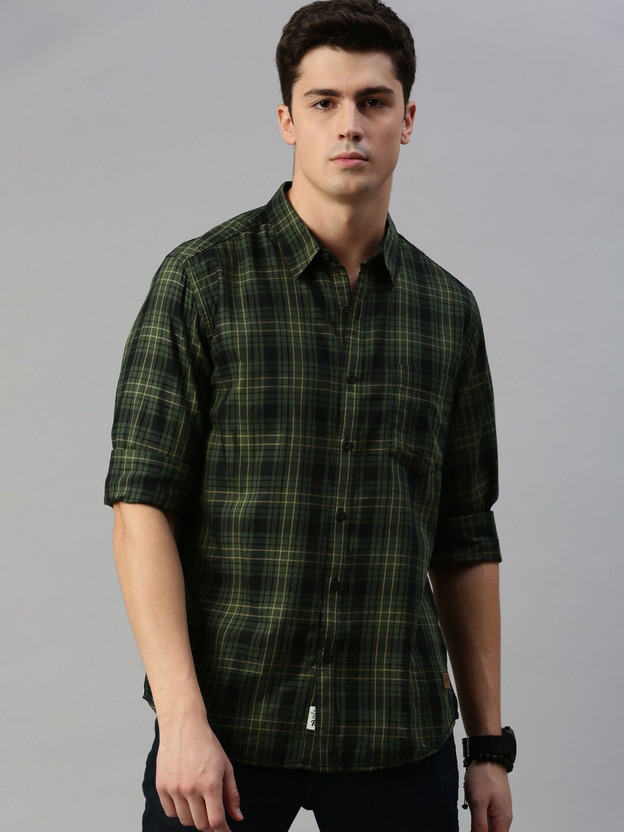 Roadster men's checkered casual shirt clearance