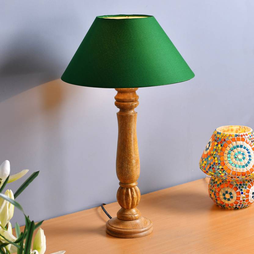Flipkart Perfect Homes Classic Victorian Natural Wood Table Lamp With