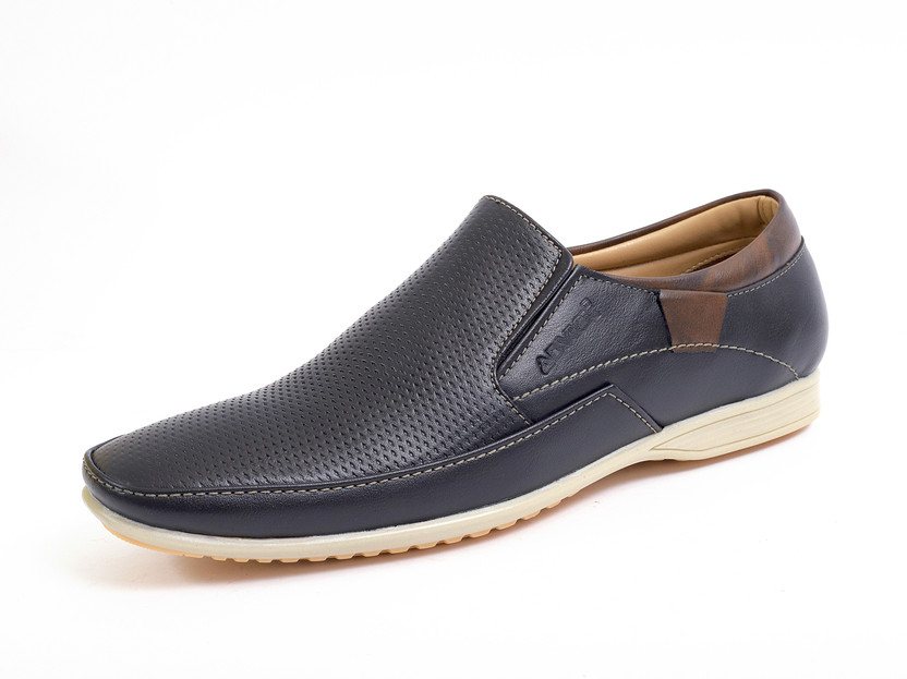 Advick Men's Black Office Moccasin Semi 