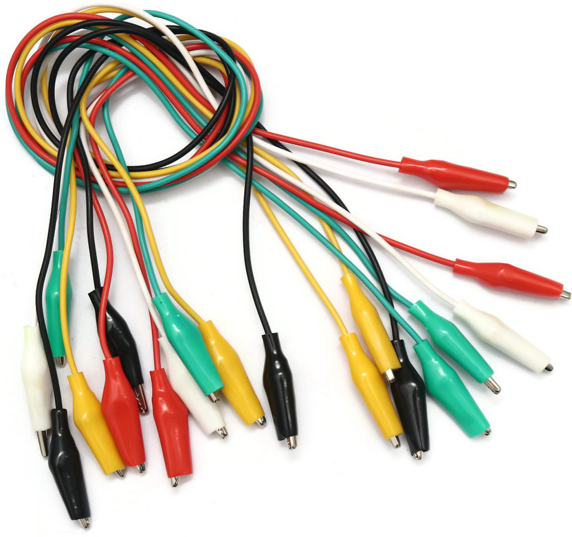 Gauge Jumper Wires Alligator Clips To Alligator Clip Silicone Test Leads Set Stock Photo - Image