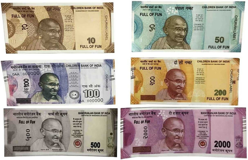 JERN Gag Toy for Kids (40*6=240 Note ) New Latest design Fake Money note for kids Money Gag Toy note Gag Toy Fake notes nakli notes Dummy Notes notes Nakli Notes :: Fake Notes Gag Toy(Multicolor)