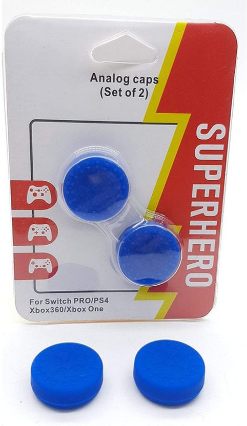 TMG Analog Controller Gamepad Raised Antislip Thumb Stick Grips Thumbsticks Joystick Cap Cover Thumb Grip for PS4,PS3, Xbox One, Xbox 360 and NS-PRO( 2 Pcs)Blue  Joystick(Blue, For PS4)