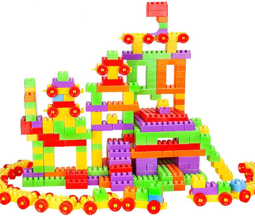 Willyard Best Baby gift 100 Pcs (92 Pieces +8 Tyres) Building Blocks Shapes |Puzzles,Skill Development, Hand & Eye Co-ordination, Memory Building, Motor Skills, Non-Toxic | Brain Building |Creative |Learning |Educational | Toy(Multicolor)