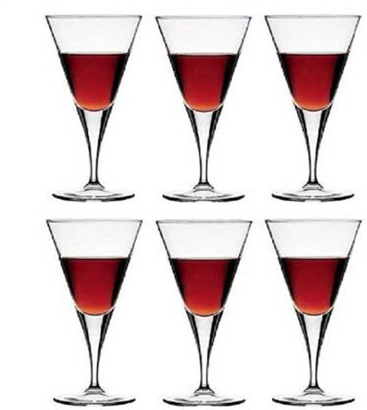 SHUBH ENTERPRIZE (Pack of 6) 21. V shaped wine glass x 200 x 6 Glass