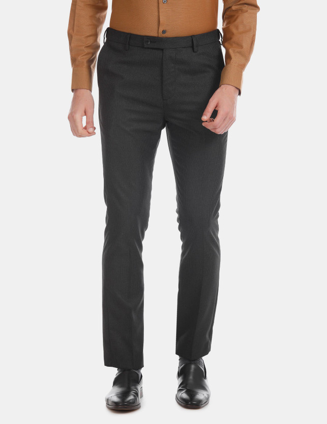 ARROW Regular Fit Men Black Trousers 