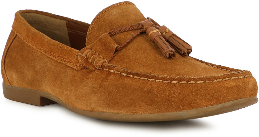 Tan Suede Tassel Loafers 