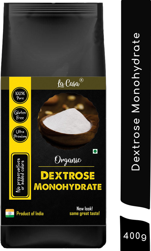 La Casa Organic Dextrose Monohydrate | Premium Sugar Alternative | Vegan & Gluten Free | Glucose Powder | Starch Powder(400 g)
