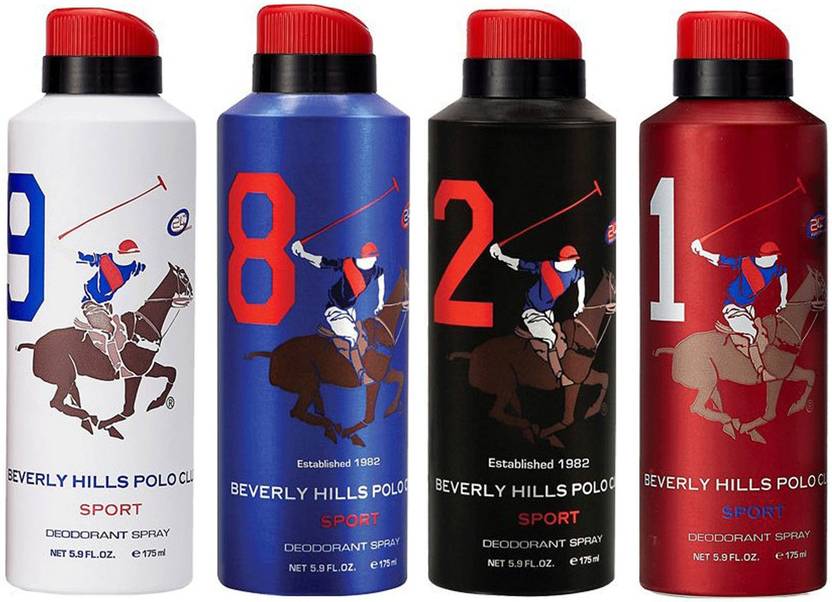 BEVERLY HILLS POLO CLUB Sport Deo 1, 2, 8, 9 Deodorant Spray For Men