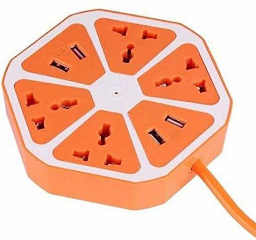 SHOPZIE Hexagon Socket Extension Cord Board with 4 USB 2.0Amp Charging