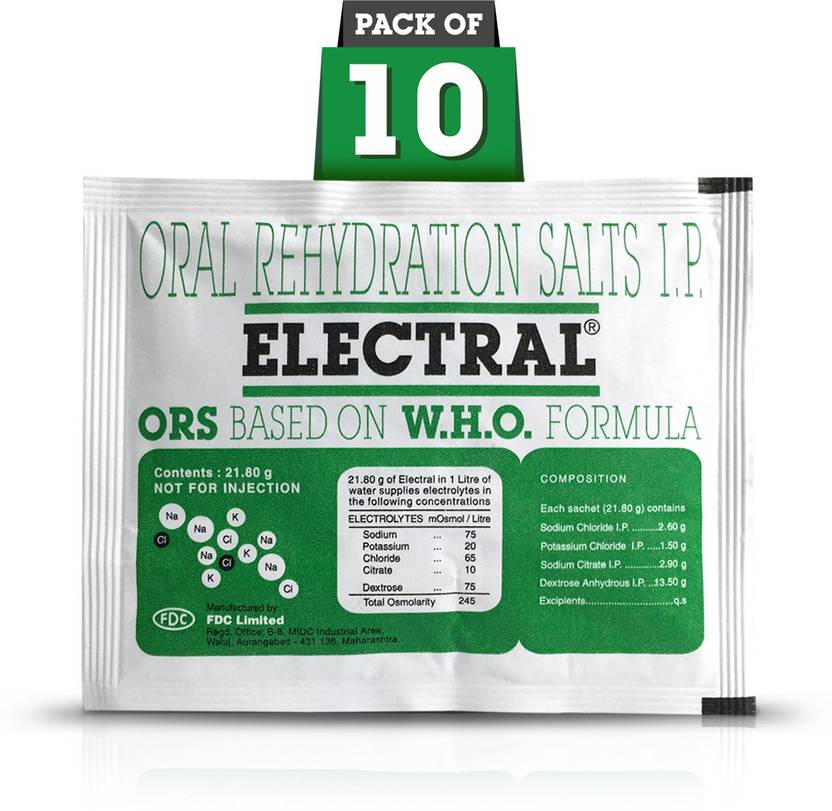 Electral Powder 21.8 gm (Pack of 10) Energy Drink Price in India Buy Electral Powder 21.8 gm