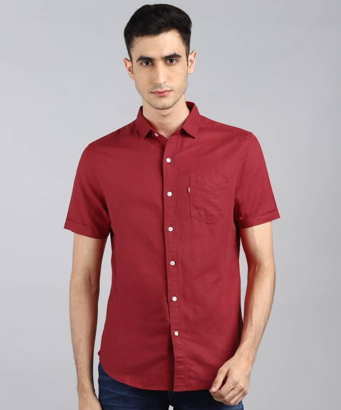 LEVI'S Men Solid Casual Red Shirt - Buy LEVI'S Men Solid Casual Red Shirt  Online at Best Prices in India 