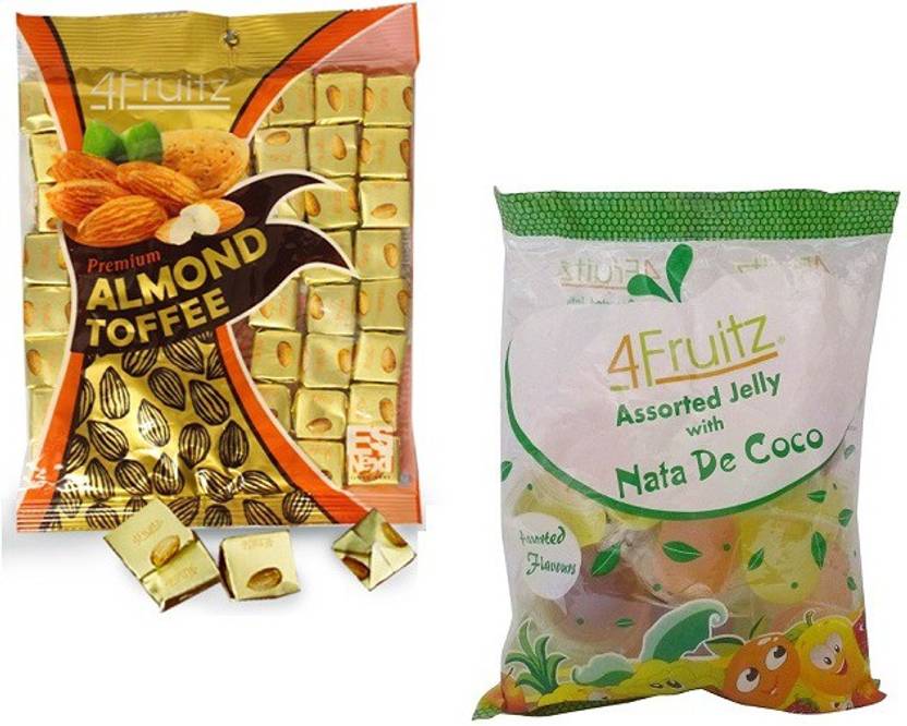 4Fruitz Premium Almond Toffee200g and Jelly with Nata De Coco