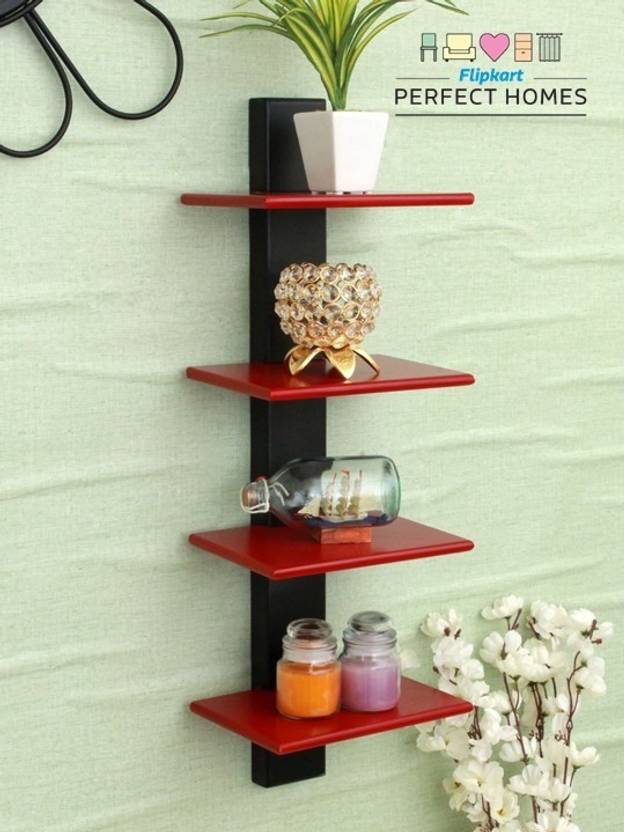 Flipkart Perfect Homes 4 Tier Rack MDF (Medium Density Fiber) Wall Shelf Price in India Buy
