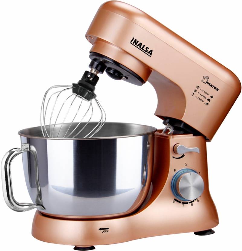 Inalsa Stand Mixer Kratos 1000W with 5L SS Bowl Includes Whisking Cone