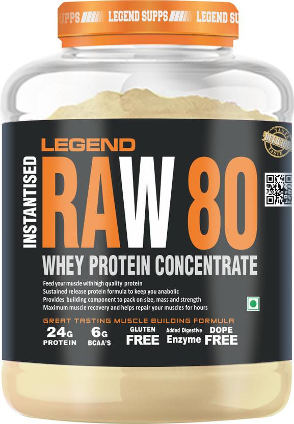 legend supps RAW 80 Whey Protein 2Kg (2000 Gm), UNFLAVORED Whey Protein