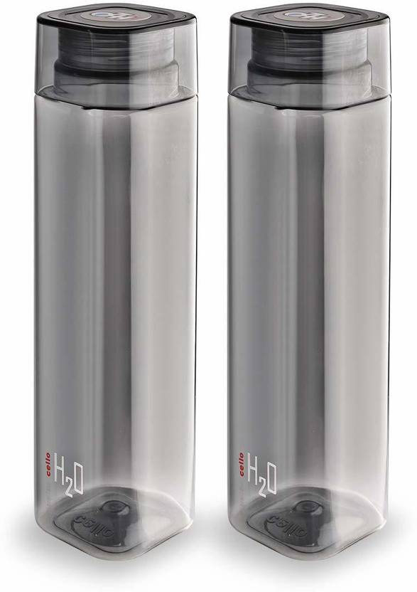 cello H2O SQ.1000 Set of 2 Black 1000 ml Water Bottles School Water Bottle