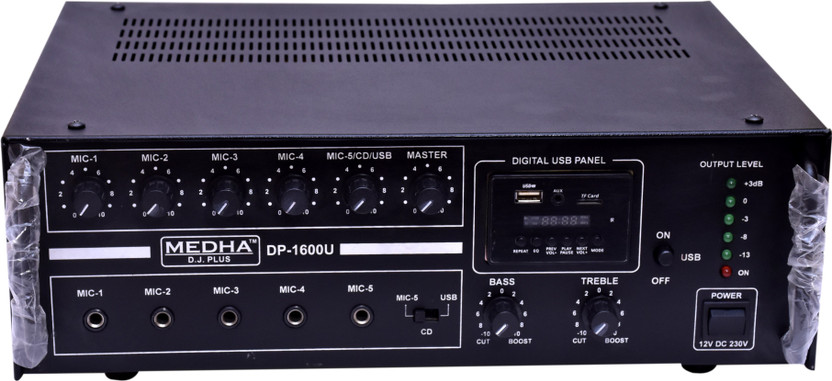MEDHA D.J. PLUS Professional 160 Watt P.A. Amplifier With Digital Media Player 160 W AV Power Amplifier(Black)