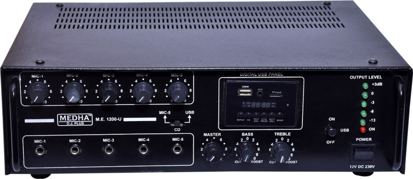 MEDHA D.J. PLUS Professional 120 Watt Recording P.A. Amplifier With Digital Media Player 120 W AV Power Amplifier(Black)