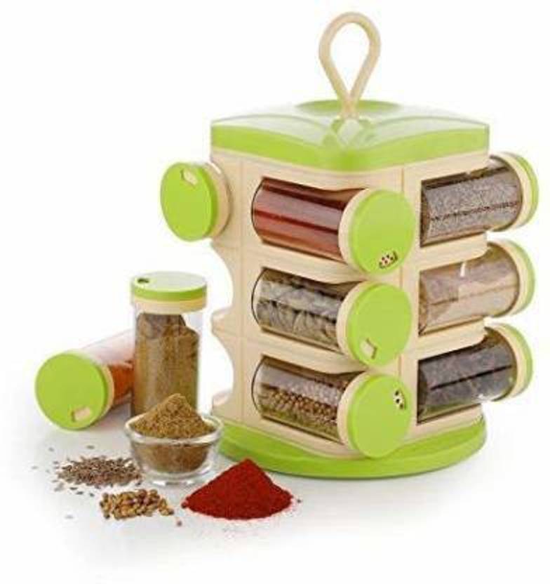 ganesh 12 jar revolving spice rack masala box