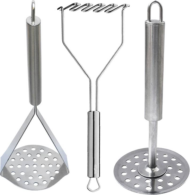 OC9 Three Different Types of Potato Masher / Vegetable Masher / Pav Bhaji Masher Stainless Steel