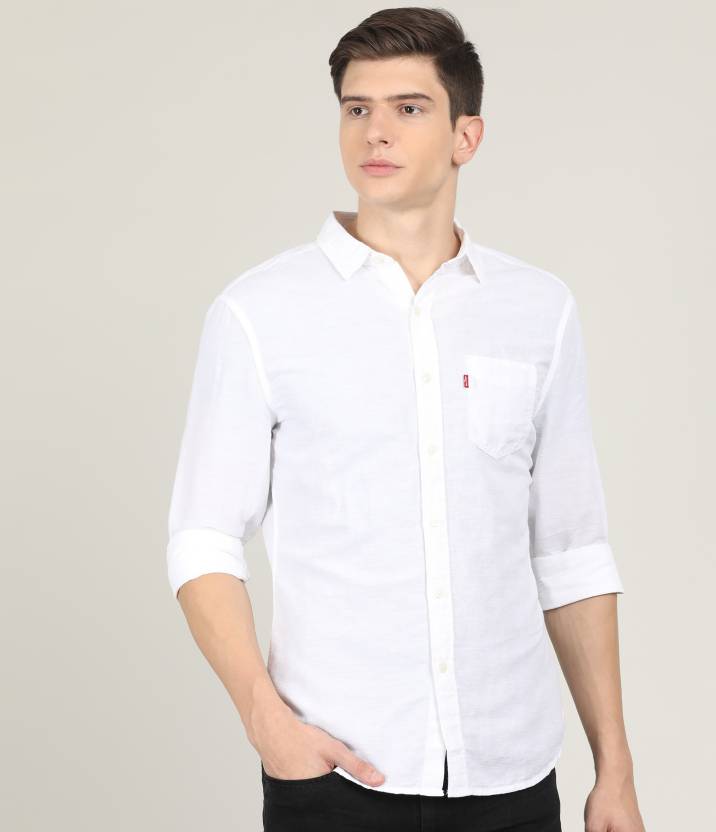 LEVI'S Men Solid Casual White Shirt - Buy white LEVI'S Men Solid Casual  White Shirt Online at Best Prices in India 