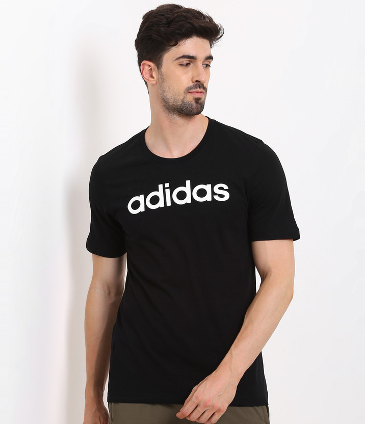 ADIDAS Sporty Men Round Neck Black T-Shirt - Buy ADIDAS Sporty Men Round  Neck Black T-Shirt Online at Best Prices in India | Flipkart.com