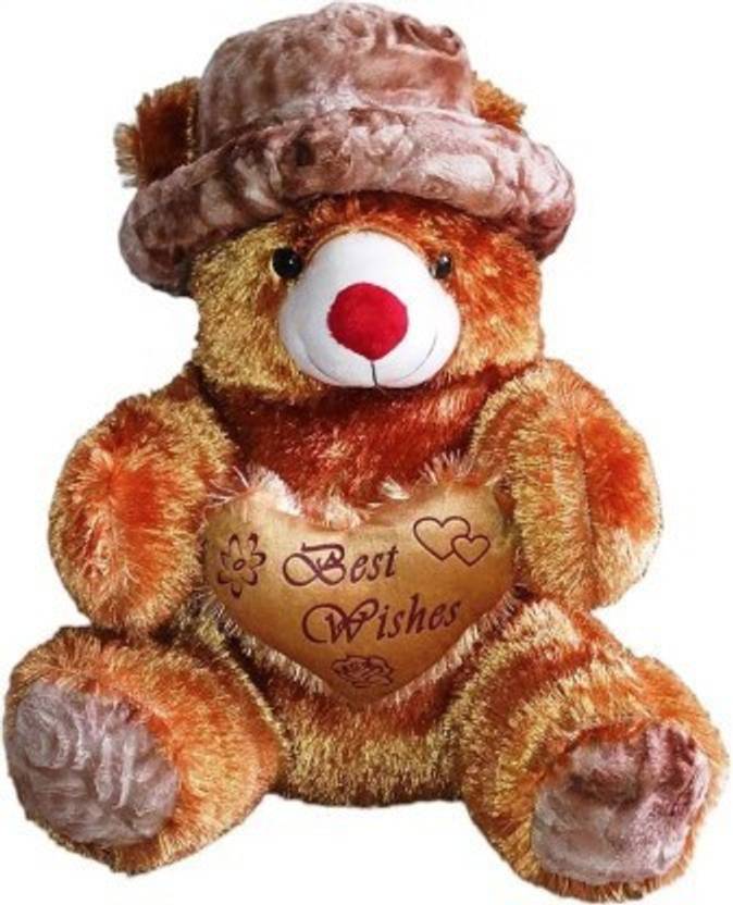 Mishka Toys Soft Stuffed Brown Cap Best Wishes Teddy Bear Price in