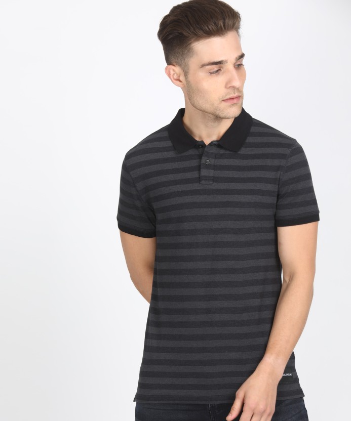 calvin klein striped polo shirt