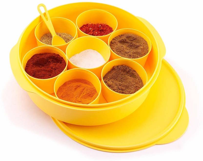Xyno Spice Storage Container 7 Containers with Spoon Plastic Spice