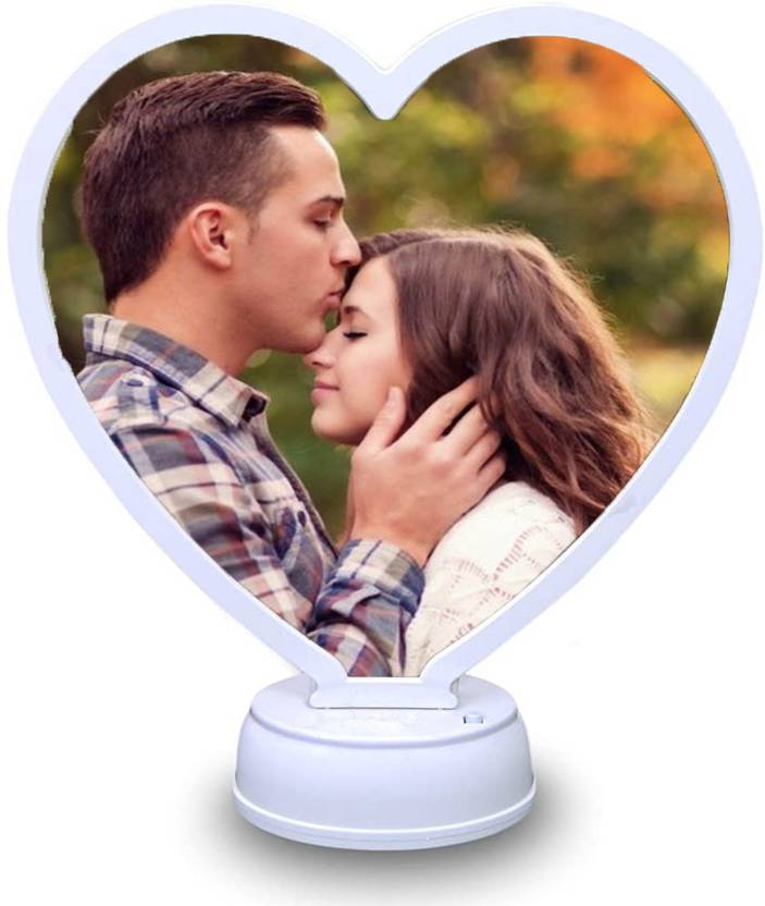 THEPRINTSHINE Heart Shape LED Magic Mirror Photo Frame Lighted Mirror