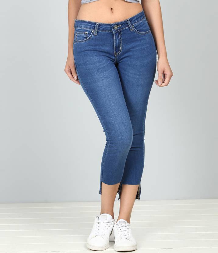 [Size 26] PEOPLE Women Slim Mid Rise Blue Jeans