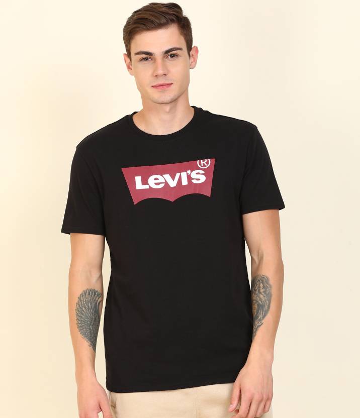 LEVI'S Graphic Print Men Crew Neck Black T-Shirt - Buy LEVI'S Graphic Print  Men Crew Neck Black T-Shirt Online at Best Prices in India 