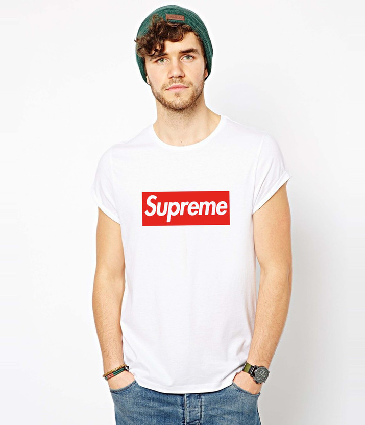Plain white supreme t shirt Clearance