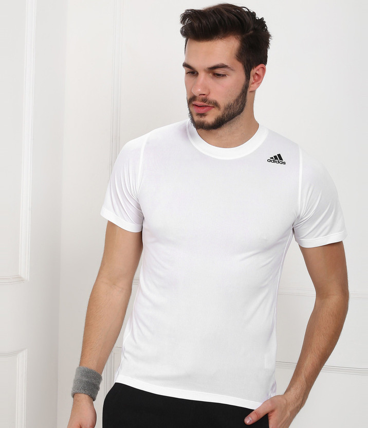 ADIDAS Self Design Men Round Neck White T-Shirt - Buy ADIDAS Self Design  Men Round Neck White T-Shirt Online at Best Prices in India | Flipkart.com
