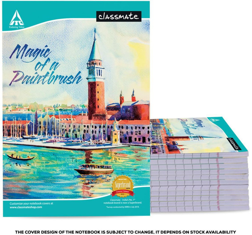 Classmate Longbook A4 Notebook Single Line 140 Pages(Multicolor, Pack of 12)