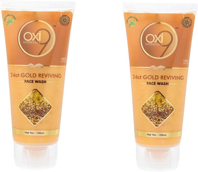 Oxi9 24ct Gold Reviving Pack Of 2 (100 ml +100 ml) Face Wash Price in