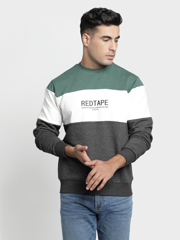 Full Sleeve Color Block Men Sweatshirt 