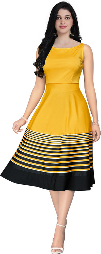 black and yellow formal dress