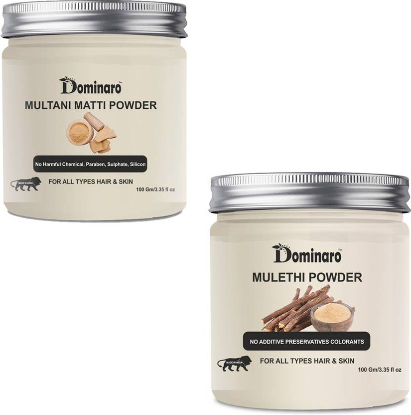 Dominaro 100 Organic Multani Matti Powder & Mulethi Powder For Skin