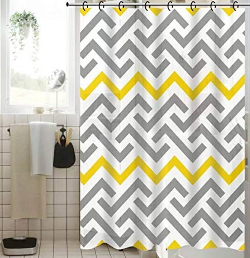Temoli 180 cm (6 ft) PVC Shower Curtain Single Curtain