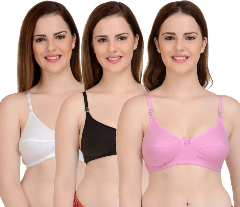 Yana Yana Women T-Shirt Non Padded Bra(White, Pink, Black) - Flipkart Deal