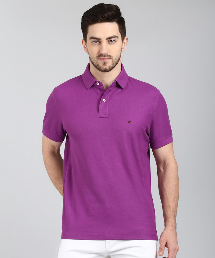 Tommy hilfiger t shirt purple clearance