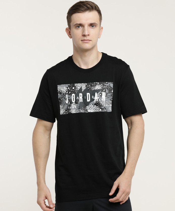 NIKE Printed Men Round Neck Black T-Shirt - Buy NIKE Printed Men Round Neck  Black T-Shirt Online at Best Prices in India | Flipkart.com