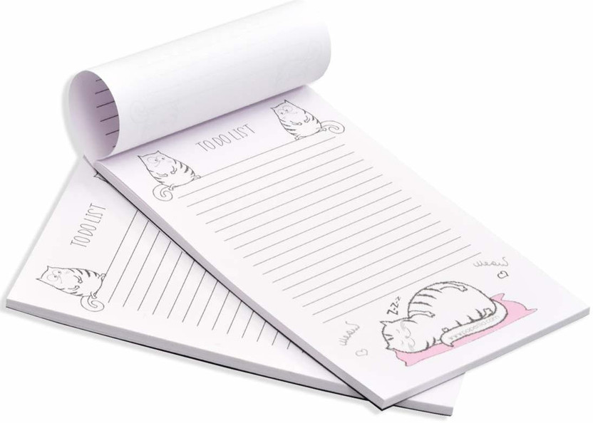 COI Collection to DO List Notepad| Easy Tear Off Meow PAD for Shopping Lists, Reminders, APPOINTMENTS & Notes 5.5 * 8.5 INCHES| 50 Sheets Each (Set of 2 MEMO Pads) Pocket-size Note Pad Ruled 50 Pages(White, Pack of 2)