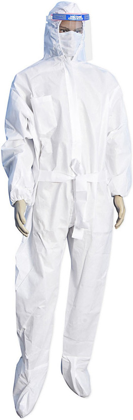 Smart Care Personal Protective Equipment (PPE) Kit Dongery Pattern Safety Jacket(White)